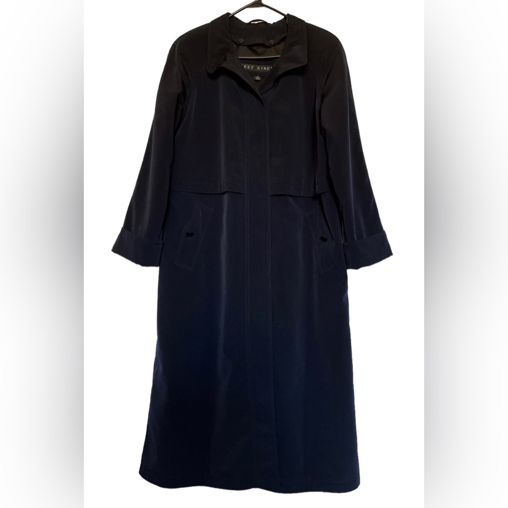 Fleet Street Navy Trench Coat Size 12P